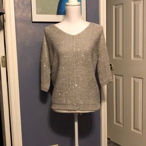EUC WD NY Ladies gray/silver sweater. Excellent for holiday parties.